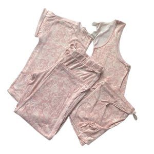 Lucky Brand Ladies' 4-Piece Pajama Set Color Pink Size XL